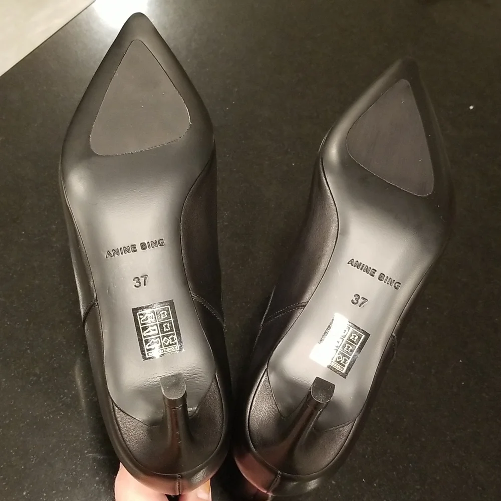 💕ANINE BING💕 Stevie Boots ~ Black Leather 37 New Without Box - Picture 16 of 16